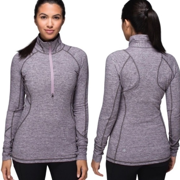 lululemon athletica Jackets & Blazers - Lululemon Face Your Peace Pink and Gray Running Pullover Size 8
